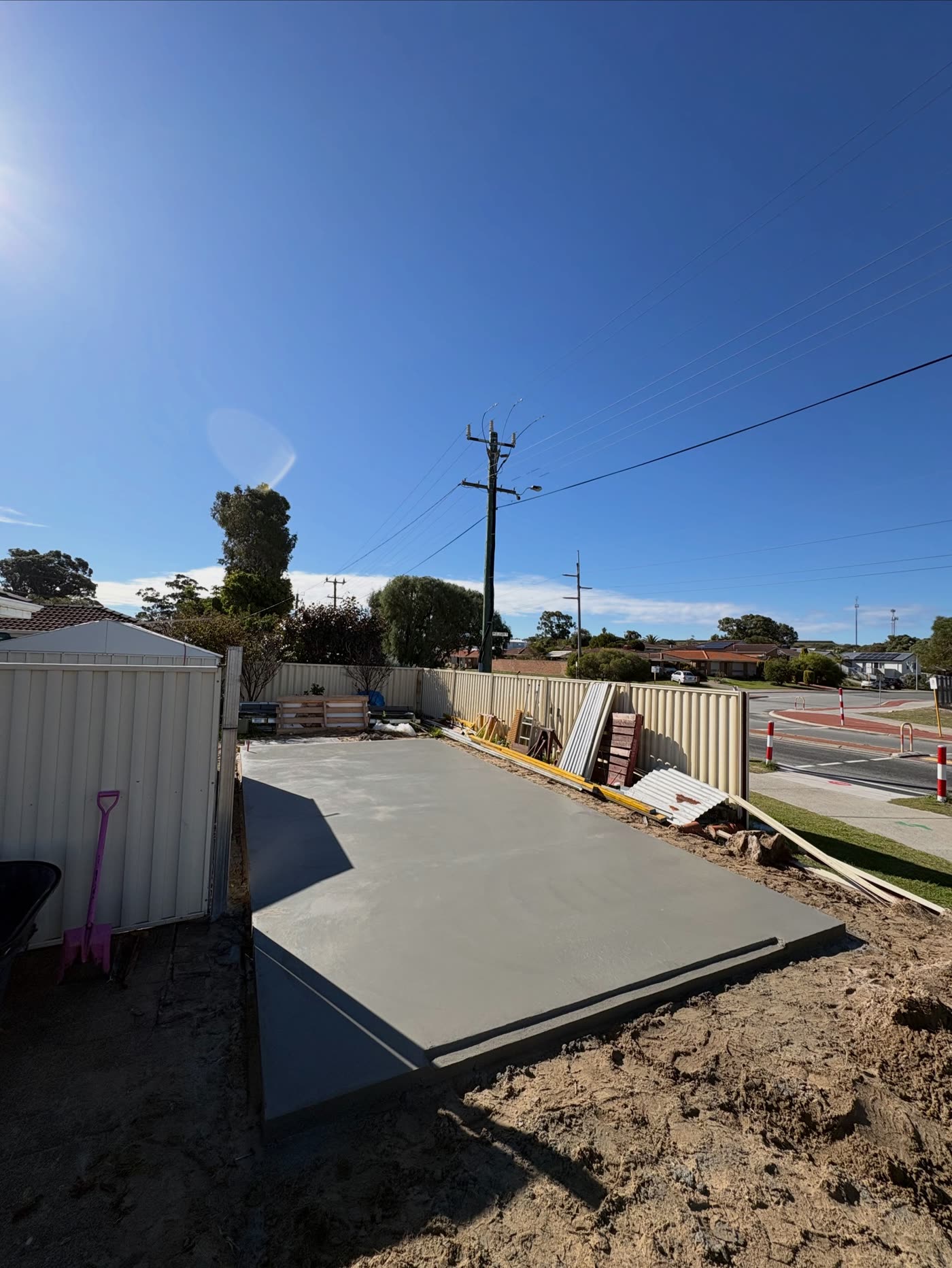 Shed slab poured and finished ready for the shed install